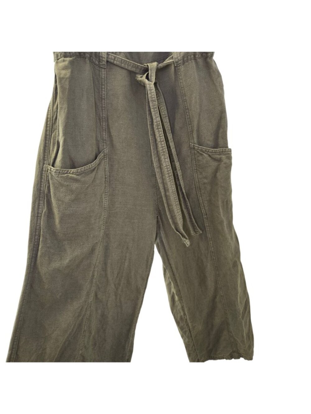 Nicole Miller Linen & Viscose Blend Sleeveless Wide Leg Jumpsuit Size 6 - Picture 5 of 7